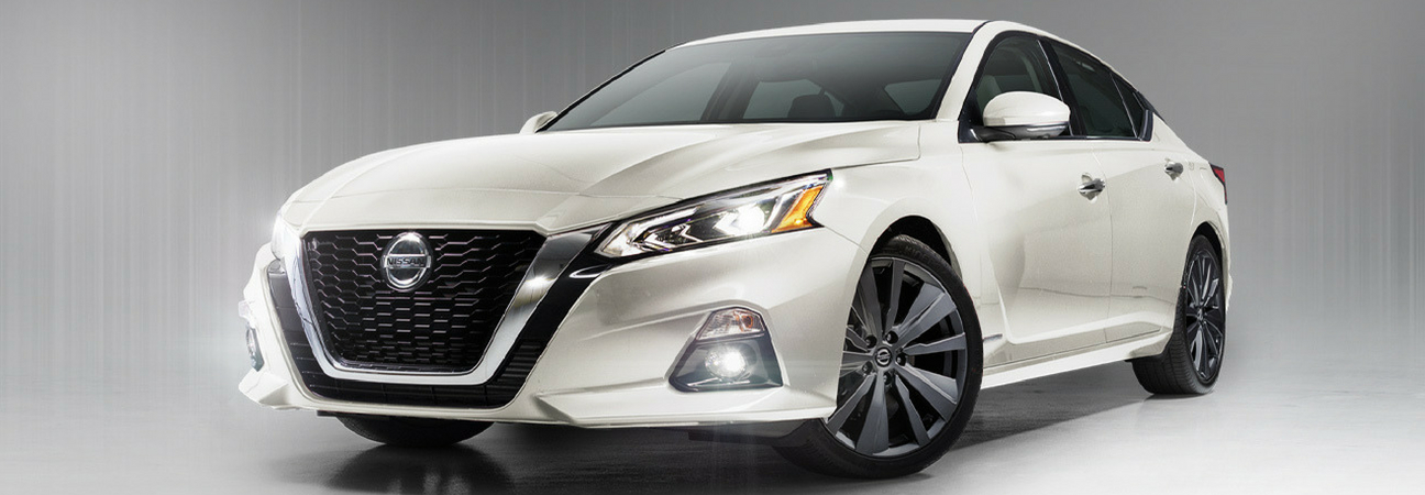 white 2019 Nissan Altima photographed in studio