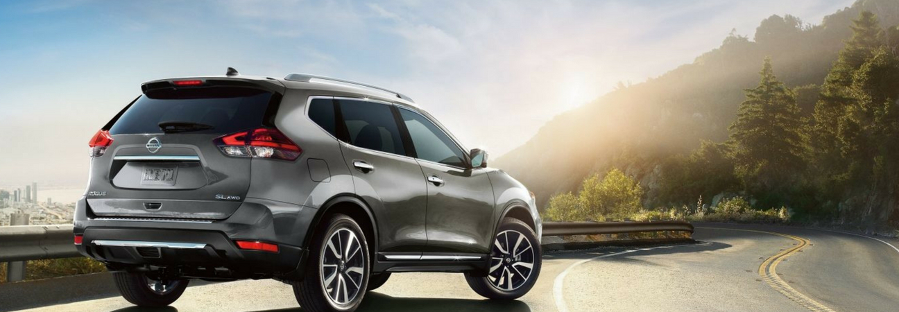 2019 Nissan Rogue parked on winding highway