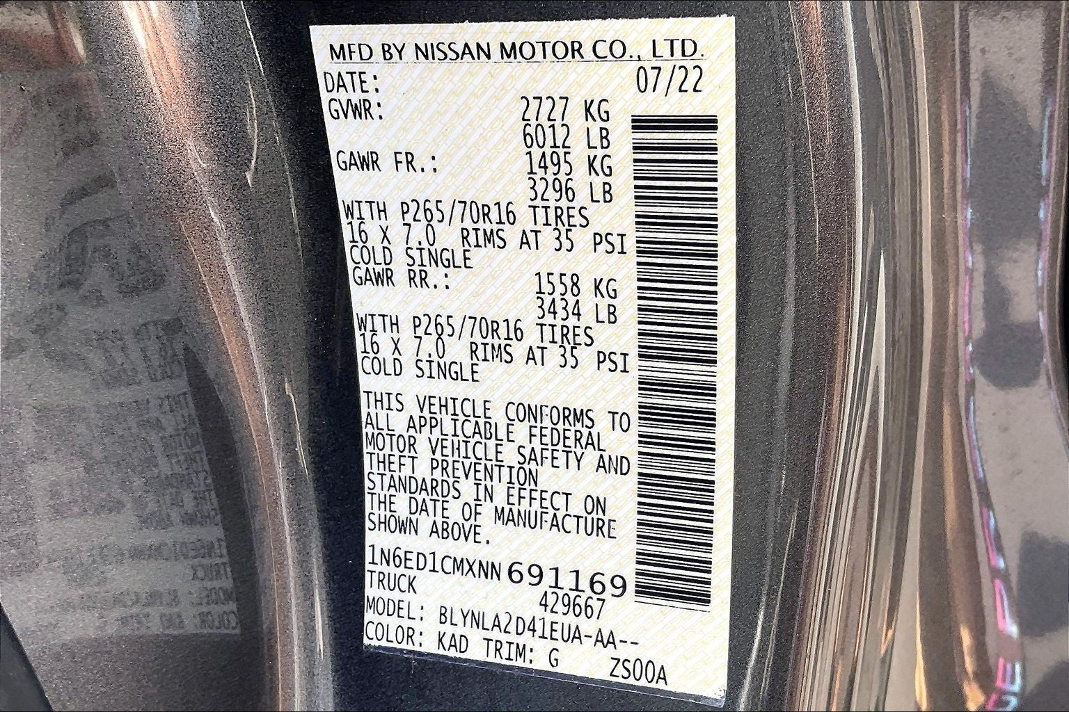 2022 Nissan Frontier S