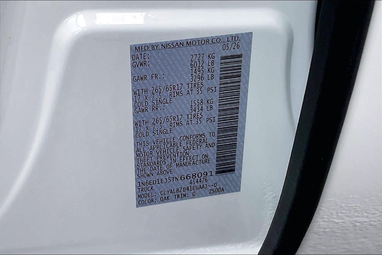 2026 Nissan Frontier SV