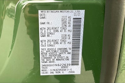 2026 Nissan Frontier SV