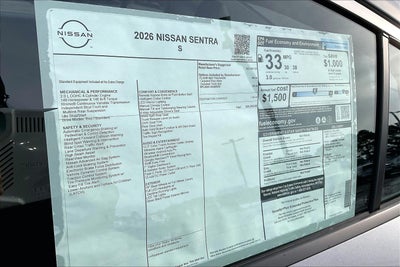 2026 Nissan Sentra S