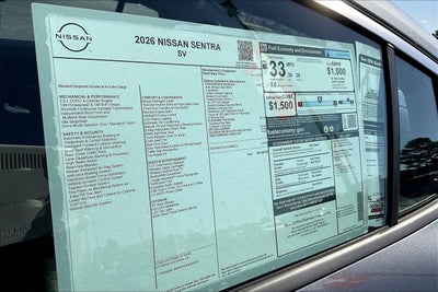 2026 Nissan Sentra SV