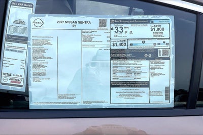 2027 Nissan Sentra SV