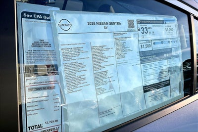 2026 Nissan Sentra SV