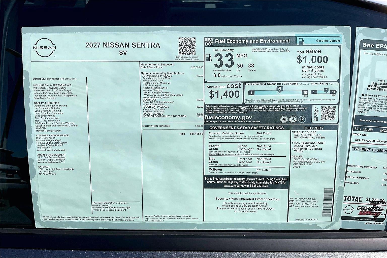 2027 Nissan Sentra SV