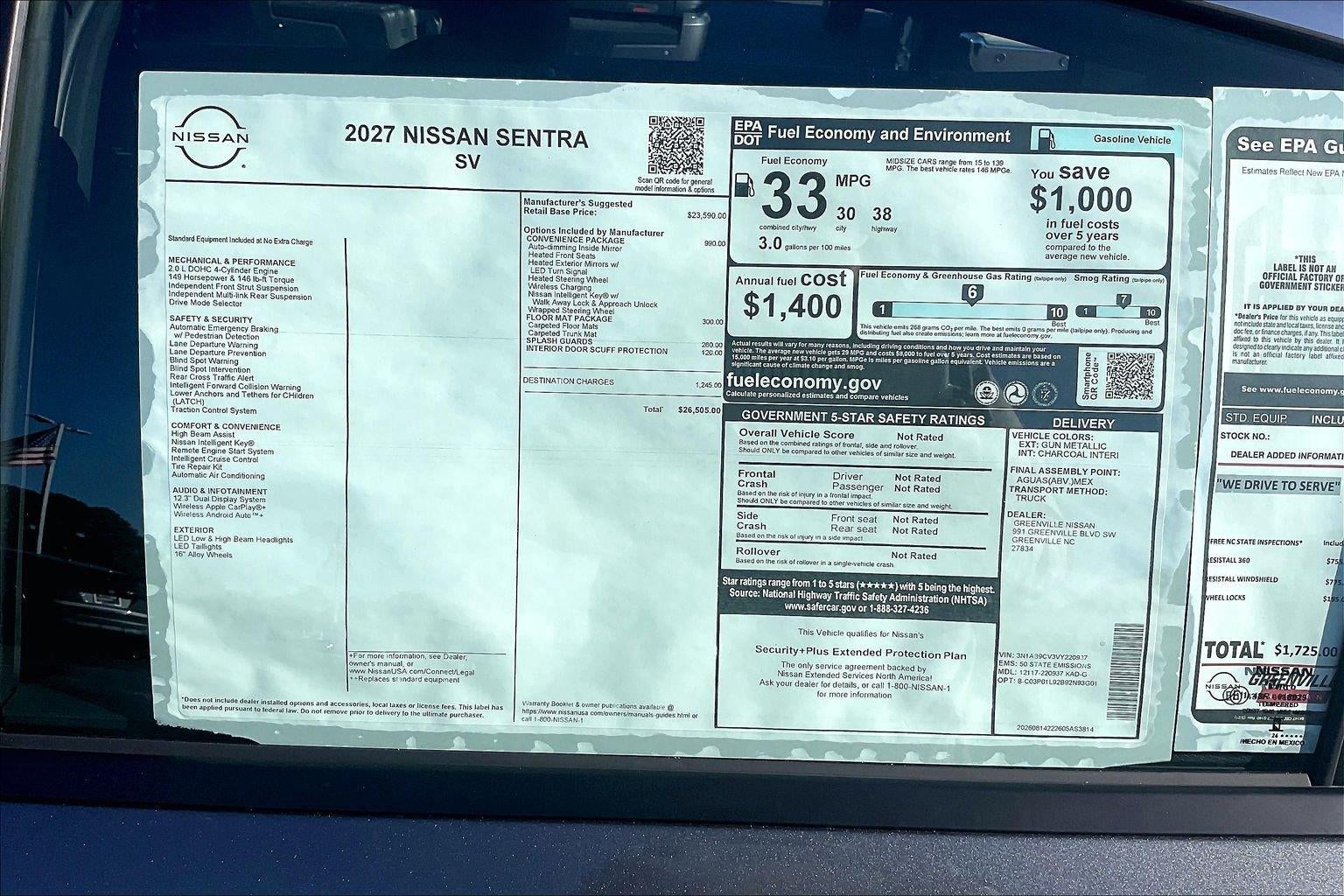 2027 Nissan Sentra SV