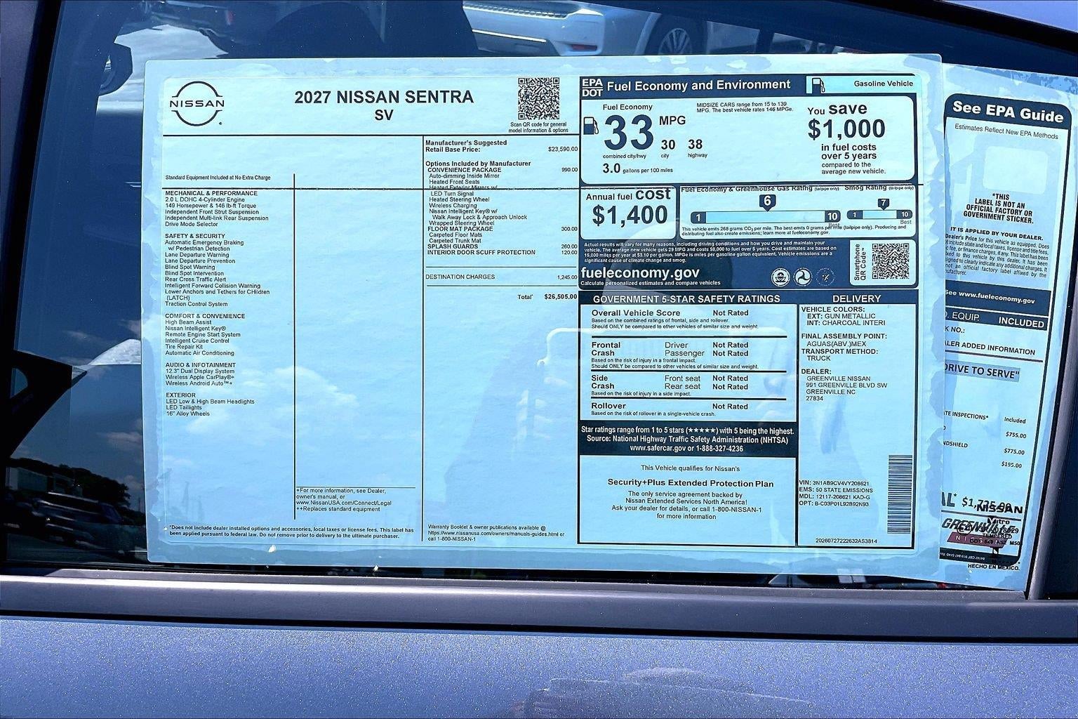 2027 Nissan Sentra SV