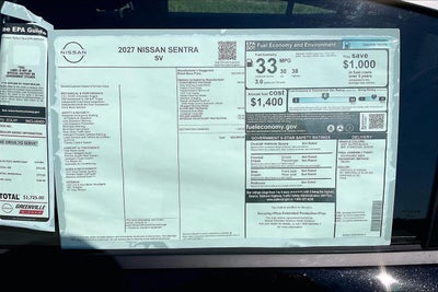 2027 Nissan Sentra SV