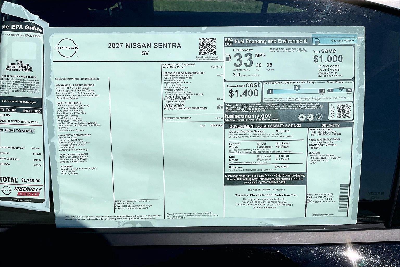 2027 Nissan Sentra SV