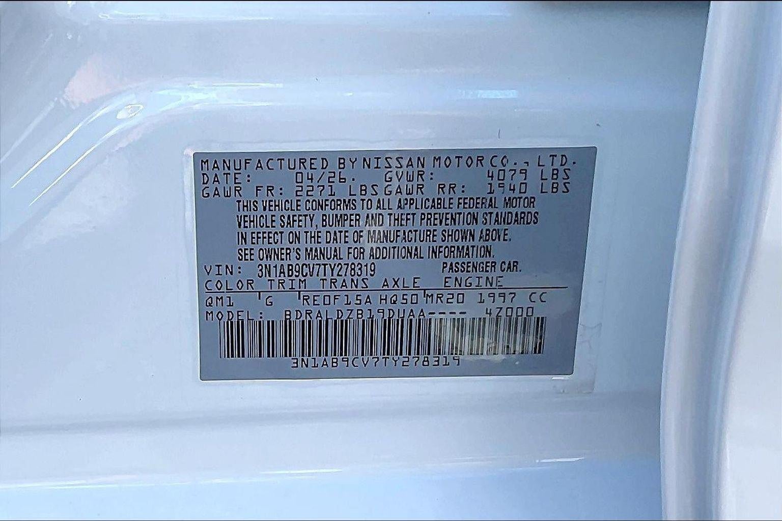 2026 Nissan SENTRA SV