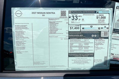 2027 Nissan Sentra SV