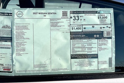 2027 Nissan Sentra SV