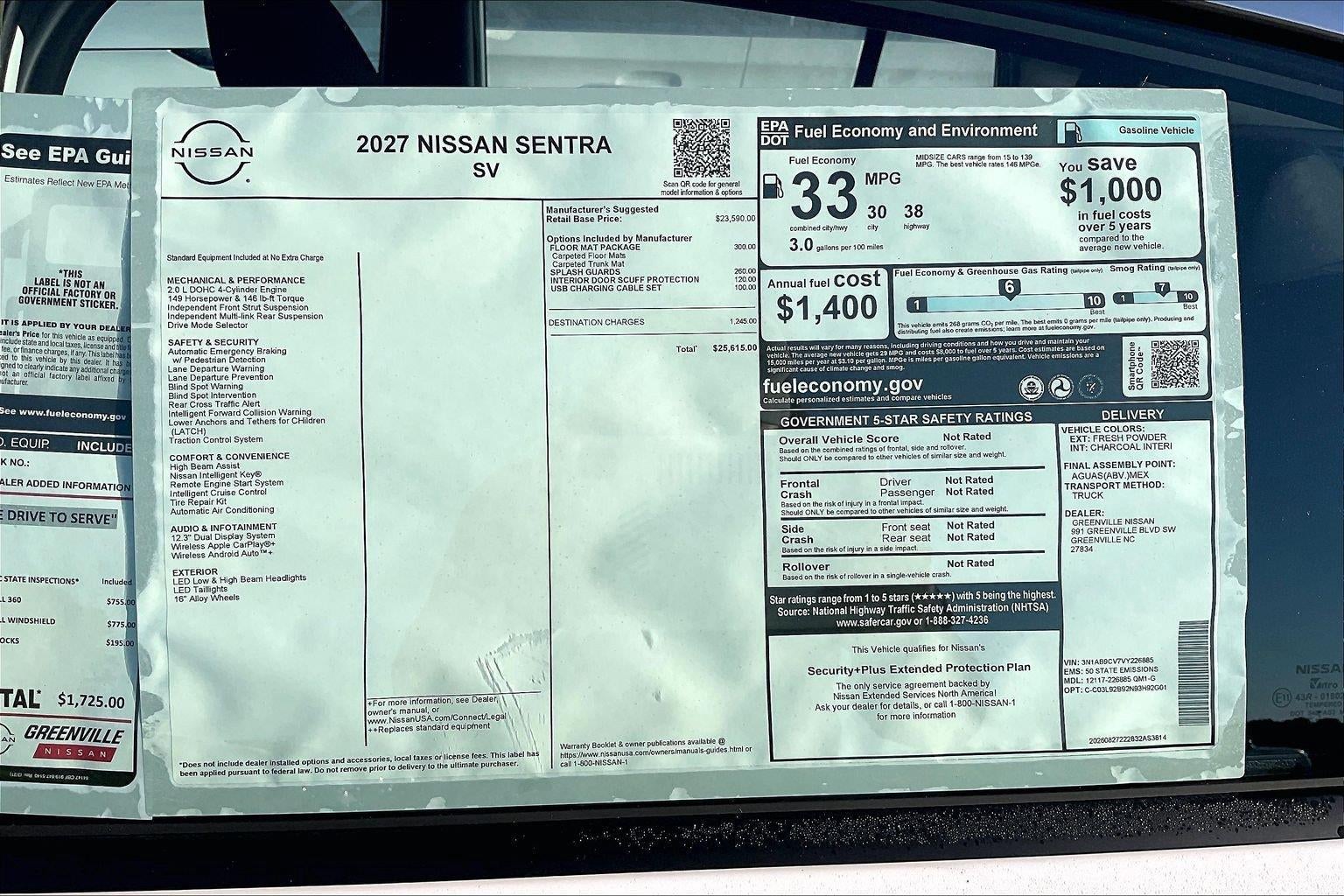 2027 Nissan Sentra SV