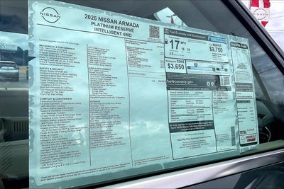 2026 Nissan Armada Platinum Reserve