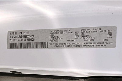 2025 RAM ProMaster Cargo Van Tradesman