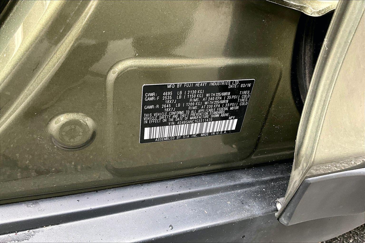 2016 Subaru Outback 2.5i Limited