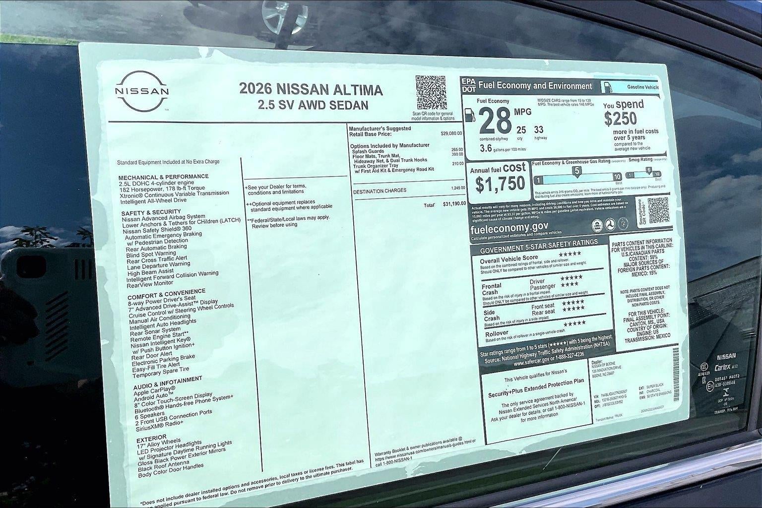 2026 Nissan Altima SV