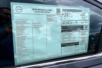 2026 Nissan Altima SV