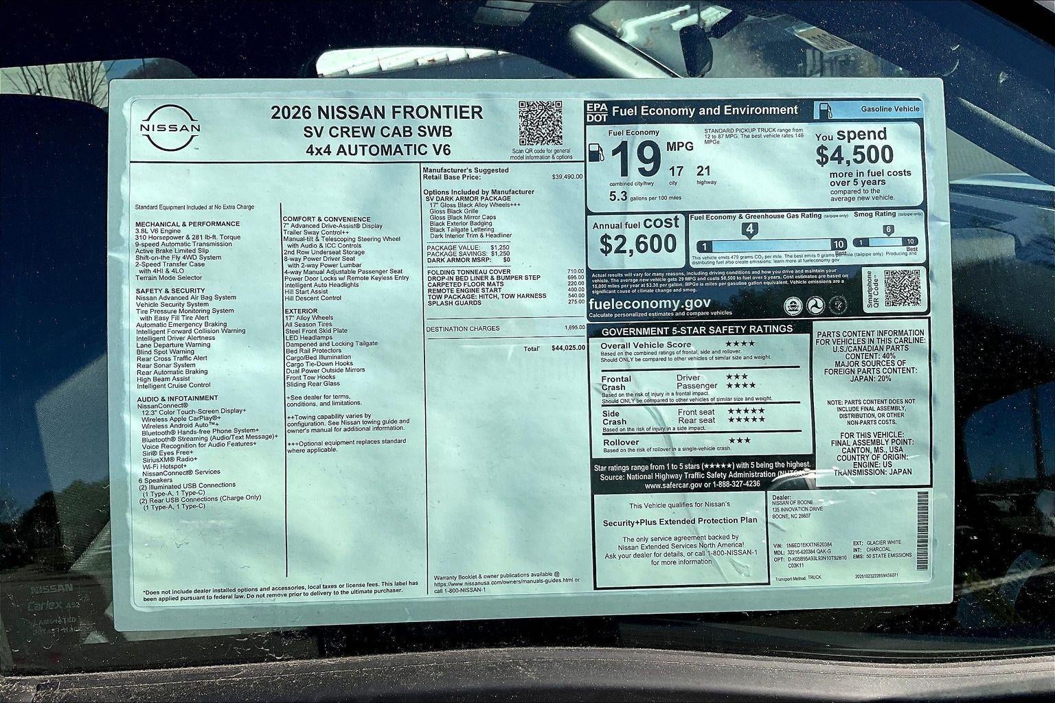 2026 Nissan Frontier SV