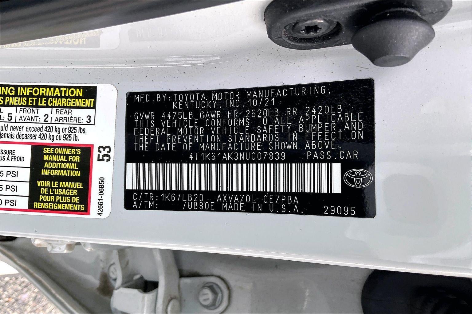 2022 Toyota Camry XSE