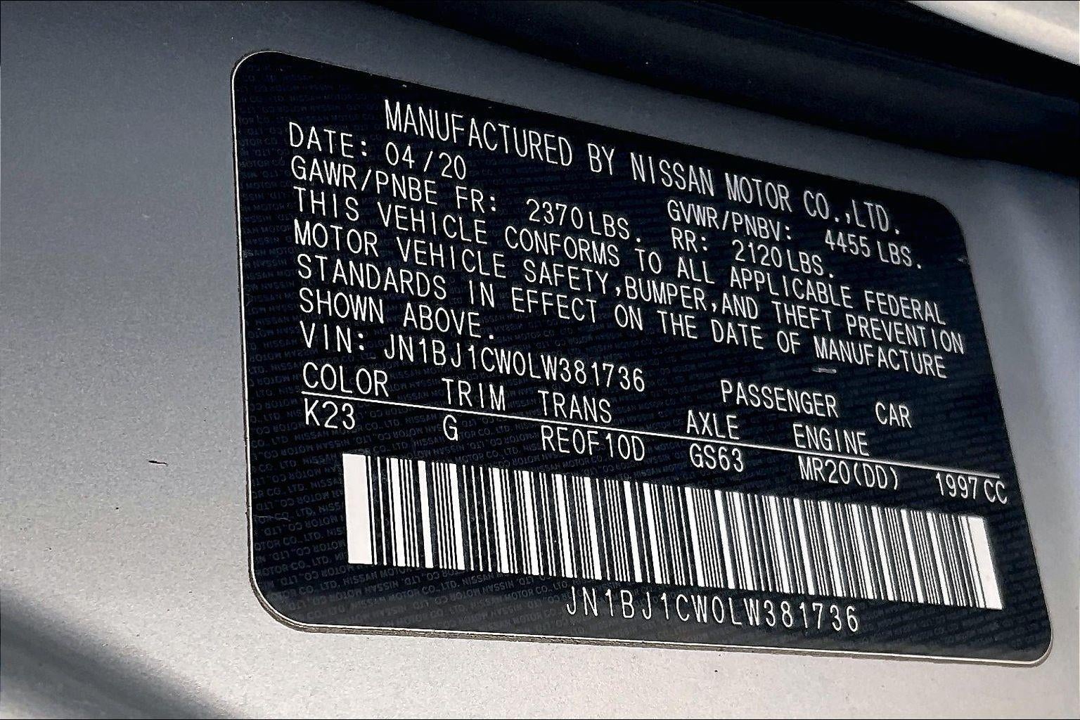 2020 Nissan Rogue Sport S