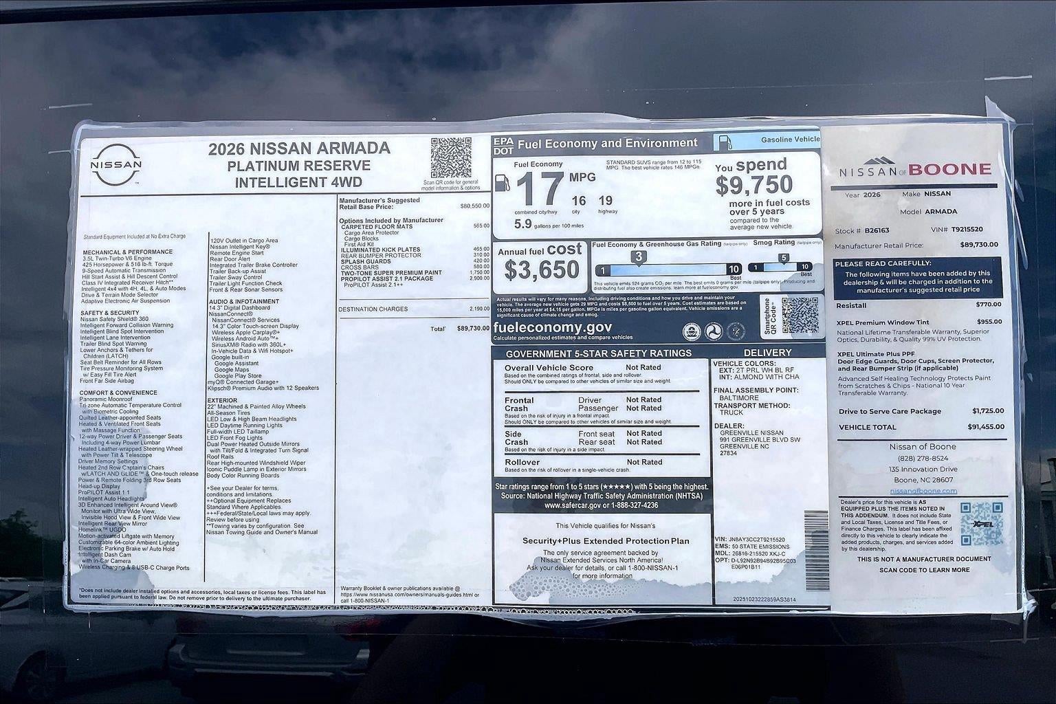 2026 Nissan Armada Platinum Reserve