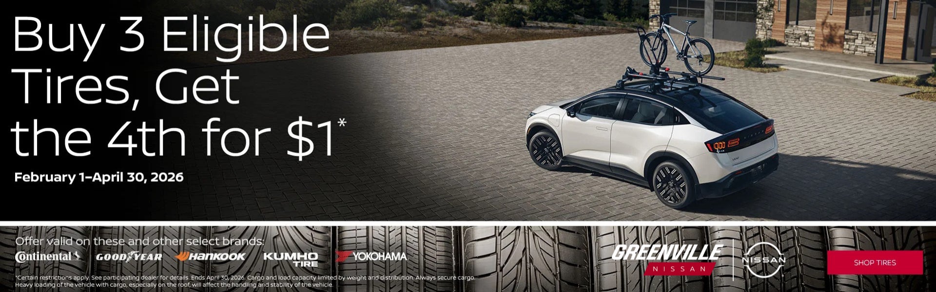 Buy Three Tires, Get One For $1.00